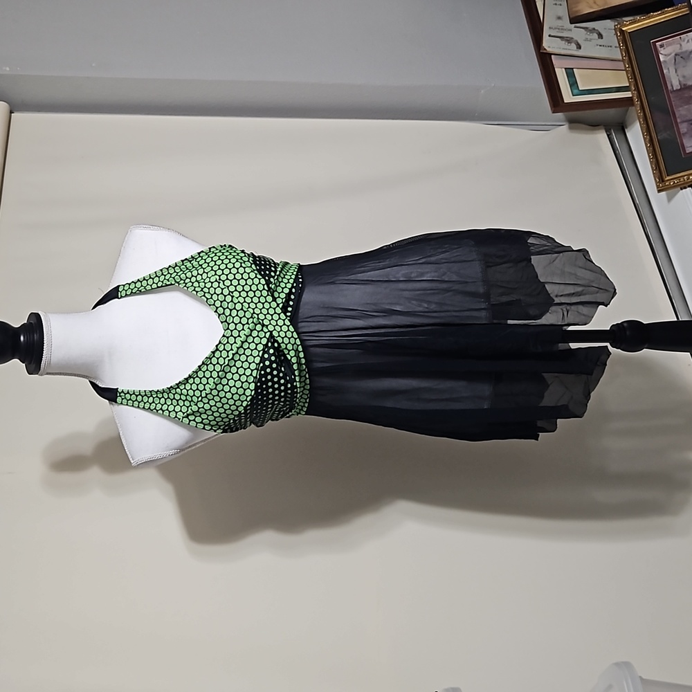 Green and black 2 piece tankini